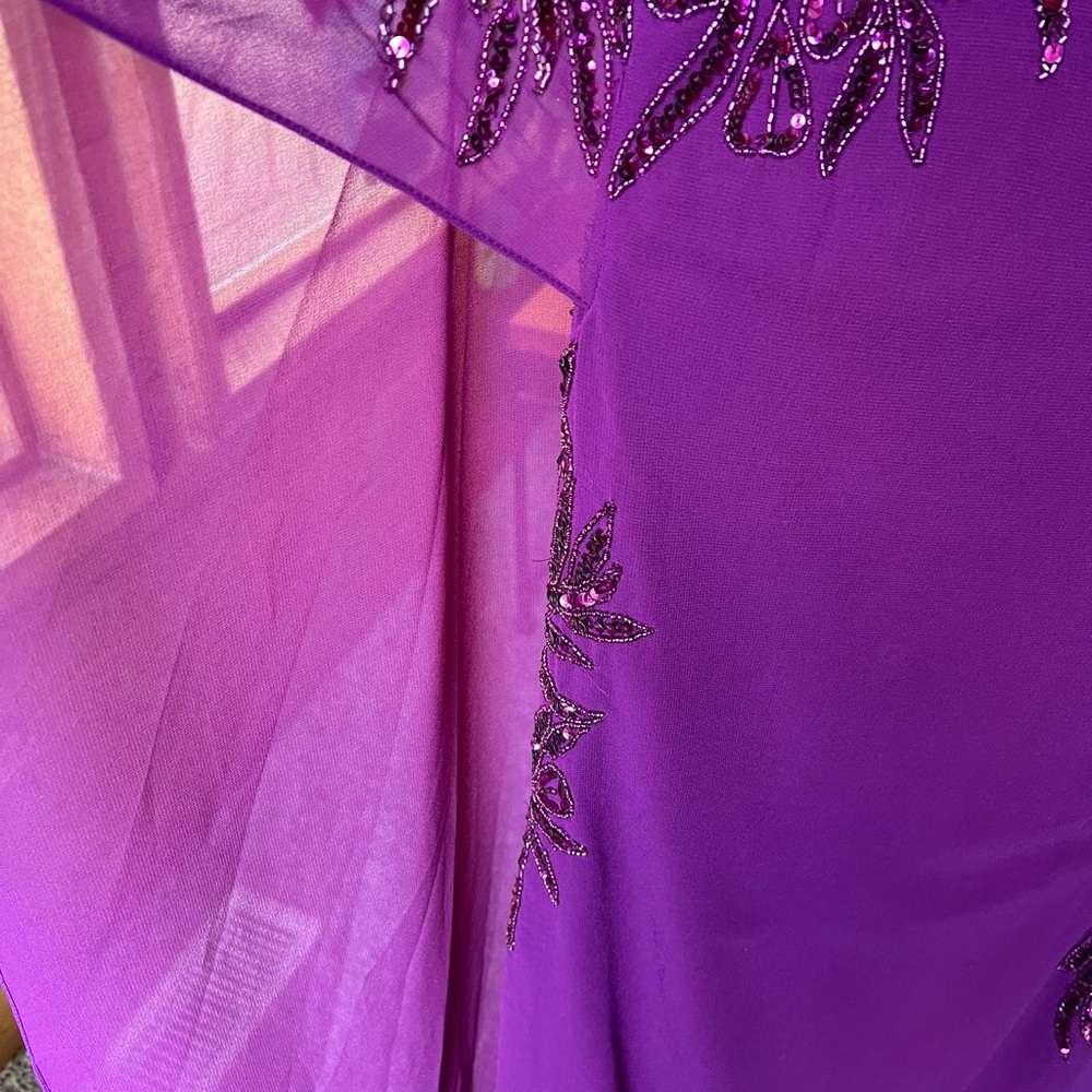 Adrianna Papell Purple Cape Dress NWT - Picture 8 of 11